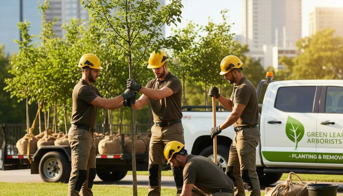 Arborists planting native trees in Boca Raton FL for professional landscape restoration services
