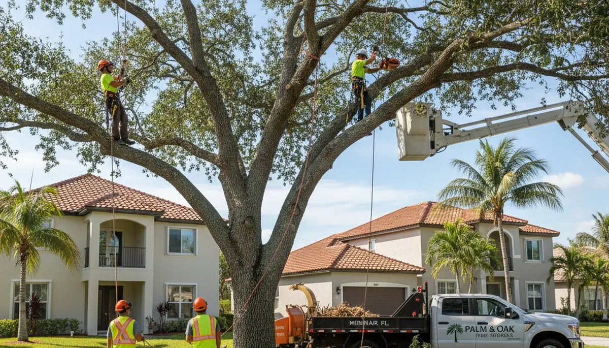 Professional tree removal service in Boca Raton FL safely cutting and clearing large trees