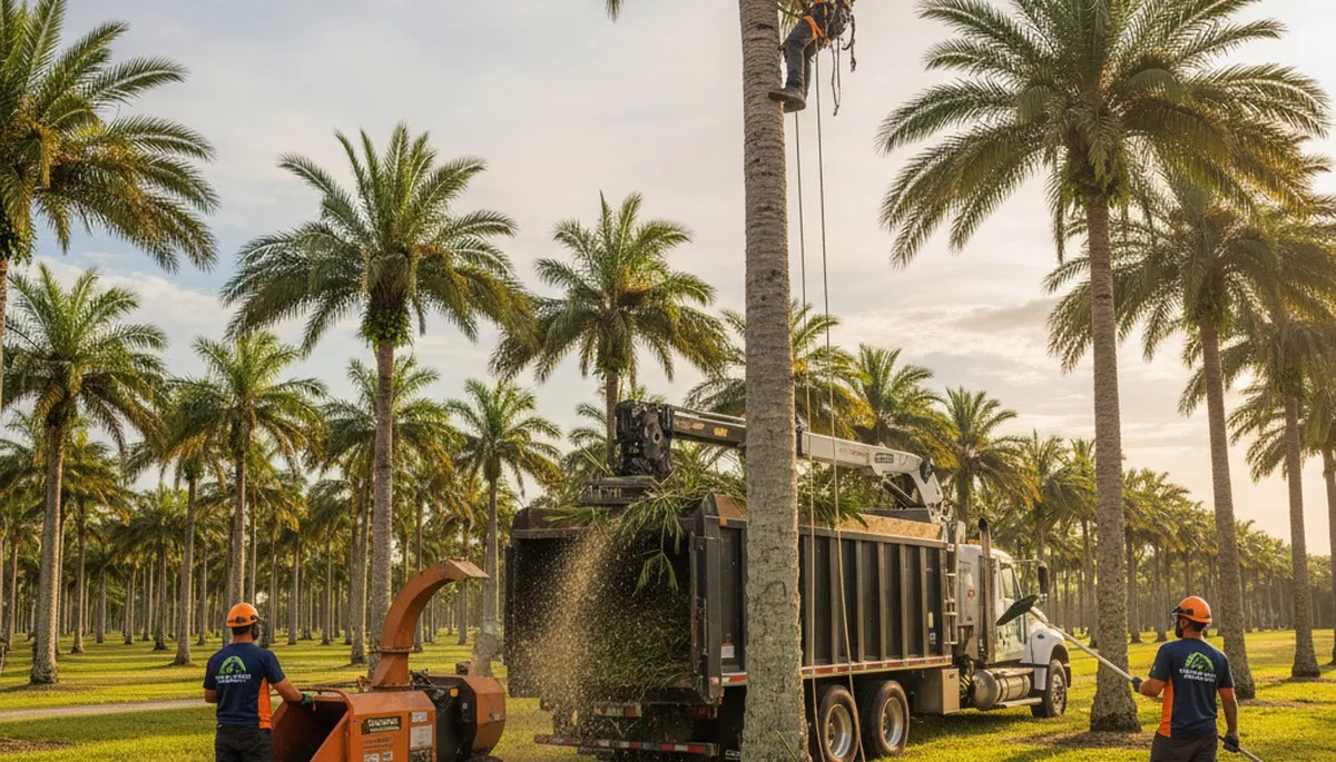 Professional tree removal service in Boca Raton FL safely cutting and clearing large trees